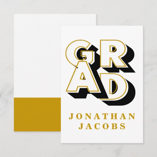 GIANT GOLD BLACK AFSTUDEERDER Afstuderen Bedankt (Voorkant / Achterkant)