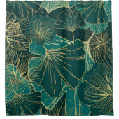 Giant Gold en groene bladeren Douchegordijn (Voorkant)