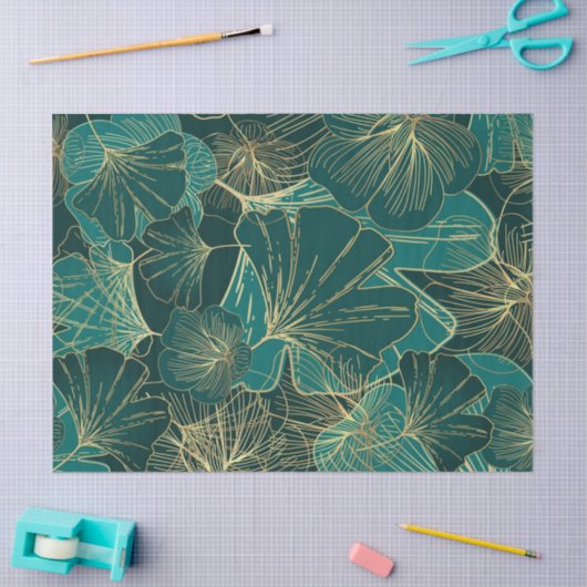 Giant Gold en groene bladeren Tissuepapier (Craft)