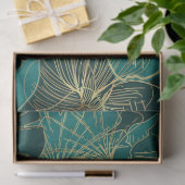 Giant Gold en groene bladeren Tissuepapier (Geschenk)