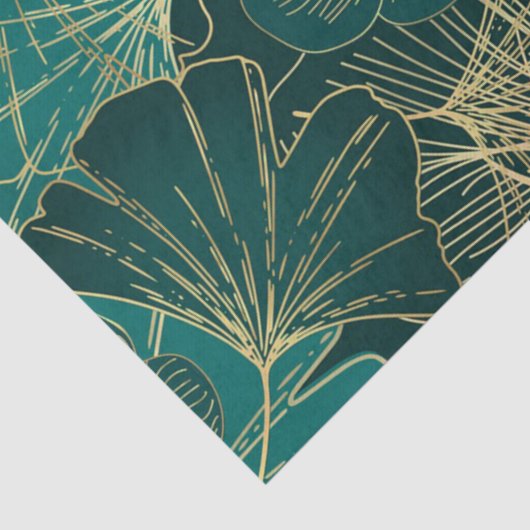 Giant Gold en groene bladeren Tissuepapier (Detail)