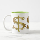 Giant Golden Dollar Sign Coffee Mok (Links)
