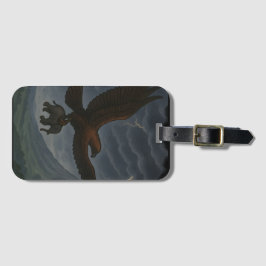 Giant Golden Eagle met olifant Fantasy Art Bagagelabel