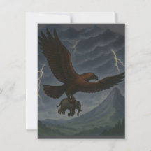 Giant Golden Eagle met olifant Fantasy Art