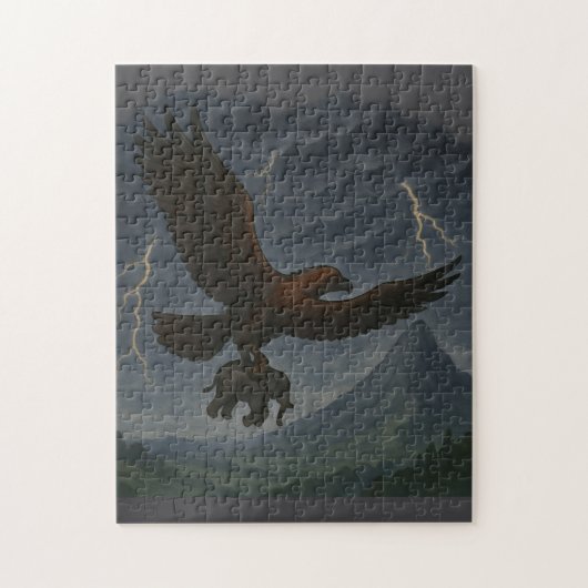 Giant Golden Eagle met olifant Fantasy Art Legpuzzel (Verticaal)
