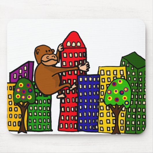 Giant Gorilla Hugging Tall Building Muismat (Voorkant)