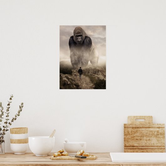 Giant Gorilla versus Man, Succesvolle Mindset Moti Poster (Keuken)