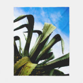 Giant Green Aloe Plant Fleece Deken (Voorkant)
