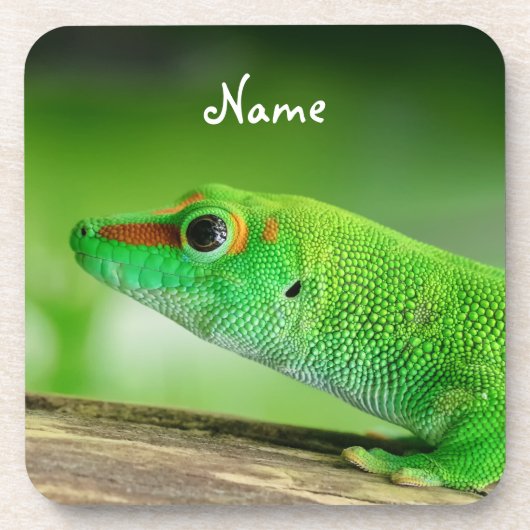 Giant Green Day Gecko - Phelsuma grandis Bier Onderzetter (Voorkant)