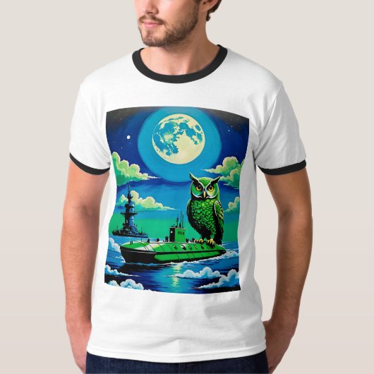 Giant Green Owl onderzeeër T-Shirt (Voorkant)