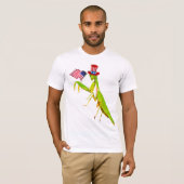 Giant Green Praying Mantis Patriotic T-shirt (Voorkant volledig)