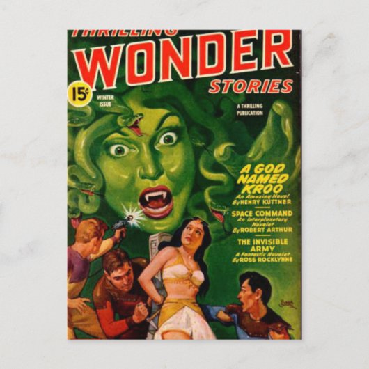 Giant Green Snake Woman Briefkaart (Voorkant)