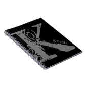 Giant Grunge Alphabet Letter K met naam Notitieboek (Rechterzijde)