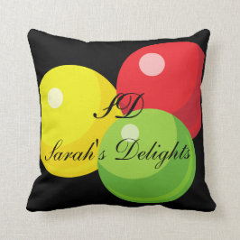 Giant Gumball, zwart, Sierkussen, 16 x 16 inch Kussen