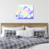 Giant Happy Birthday Abstracte moderne kunst Canvas Afdruk (Insitu (Slaapkamer))