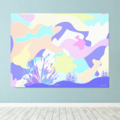 Giant Happy Birthday Abstracte moderne kunst Canvas Afdruk (Insitu (Houten vloer))