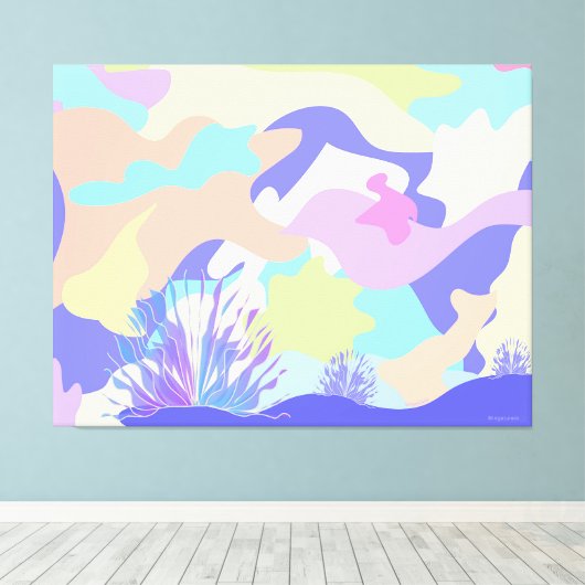 Giant Happy Birthday Abstracte moderne kunst Canvas Afdruk (Insitu (Houten vloer))