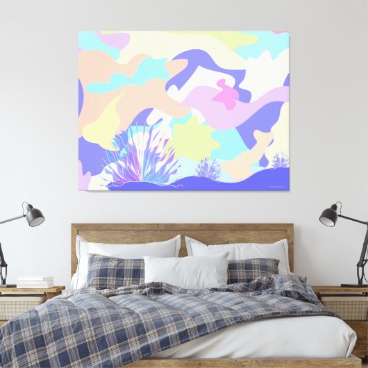 Giant Happy Birthday Abstracte moderne kunst Canvas Afdruk (Insitu (Slaapkamer))