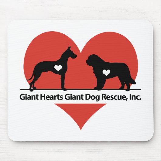 Giant Hearts Giant Dog Rescue Logo Muismat (Voorkant)