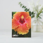 Giant Hibiscus Aloha briefkaart (Staand voorkant)