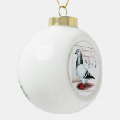 Giant Homer Pigeon 1973 Keramische Bal Ornament (Links)
