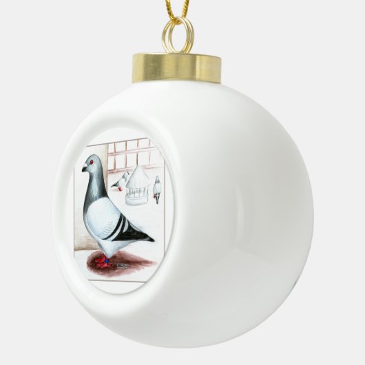 Giant Homer Pigeon 1973 Keramische Bal Ornament (Rechts)