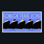Giant Horizontale banner Art Deco New York Harbour Poster<br><div class="desc">Onze vectorremake van een poster van 1937 WPA. Waarom een vectorremake boven een eenvoudige reproductie? De kleuren zijn veel beter en helderder en zonder verkleuringen, zonder krassen, zonder draag stof of vuil. Om het even welke grootte mogelijk tot 5 voet (of groter indien beschikbaar op Zazzle)! De kleuren kunnen, zelfs...</div>