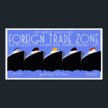 Giant Horizontale banner Art Deco New York Harbour Poster<br><div class="desc">Onze vectorremake van een poster van 1937 WPA. Waarom een vectorremake boven een eenvoudige reproductie? De kleuren zijn veel beter en helderder en zonder verkleuringen, zonder krassen, zonder draag stof of vuil. Om het even welke grootte mogelijk tot 5 voet (of groter indien beschikbaar op Zazzle)! De kleuren kunnen, zelfs...</div>