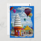 Giant Ice Cream Cone Carnival Landschap Briefkaart (Voorkant / Achterkant)
