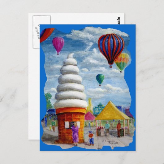 Giant Ice Cream Cone Carnival Landschap Briefkaart (Voorkant / Achterkant)