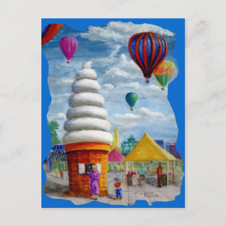 Giant Ice Cream Cone Carnival Landschap Briefkaart