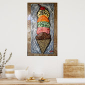 Giant Ice Cream Scoops Poster (Keuken)