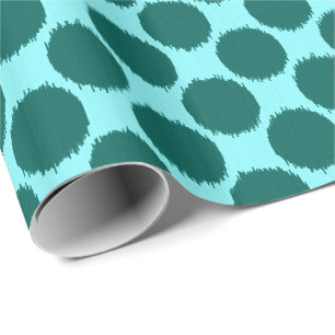 Giant Ikat Stippen, turquoise en aqua Cadeaupapier