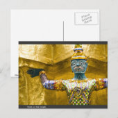 Giant in de Thaise tempel Briefkaart (Voorkant / Achterkant)