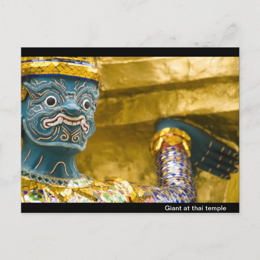 Giant in de Thaise tempel Briefkaart (Voorkant)