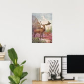 Giant Irish Deer Prehistorische Animals Antiek Pri Poster (Thuiskantoor)
