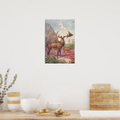 Giant Irish Deer Prehistorische Animals Antiek Pri Poster (Keuken)