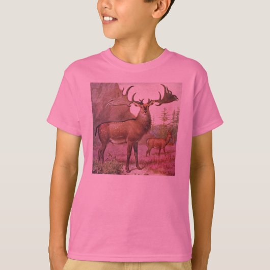 Giant Irish Deer Prehistorische Animals Antiek Pri T-shirt (Voorkant)