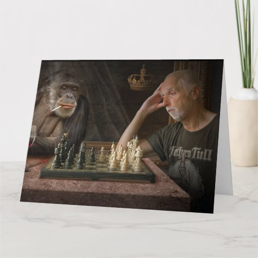 GIANT JUMBO VERJAARDAG CHIMPANSEE WENSKAART KAART (Voorkant)