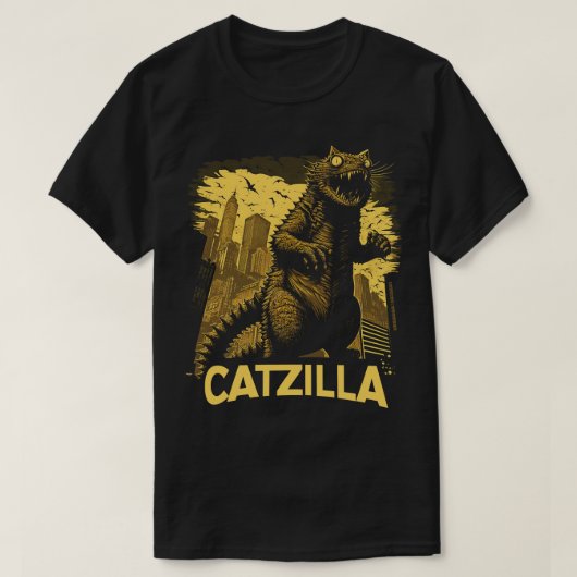 Giant Kaiju Kat Monster Catzilla T-shirt (Design voorkant)