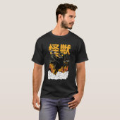 Giant Kaiju Monster Kat Grappig Japans Anime Stijl T-shirt (Voorkant volledig)