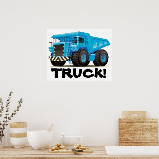 Giant Kinder Custom Construction Dumper Truck Post Poster (Keuken)