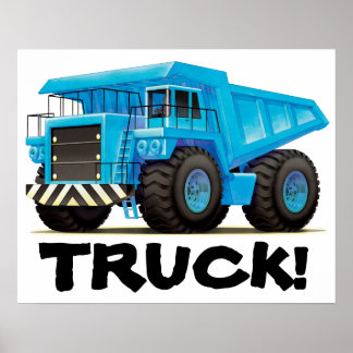 Giant Kinder Custom Construction Dumper Truck Post Poster
