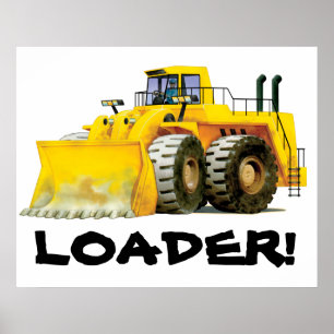 Giant Kinder Gellow Construction Truck Poster