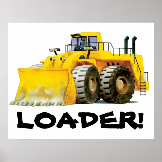 Giant Kinder Gellow Construction Truck Poster (Voorkant)
