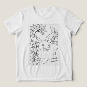 Giant konijn om te kleuren Tri-Blend shirt