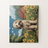Giant Labradoodle op het Boerderij Legpuzzel (Verticaal)