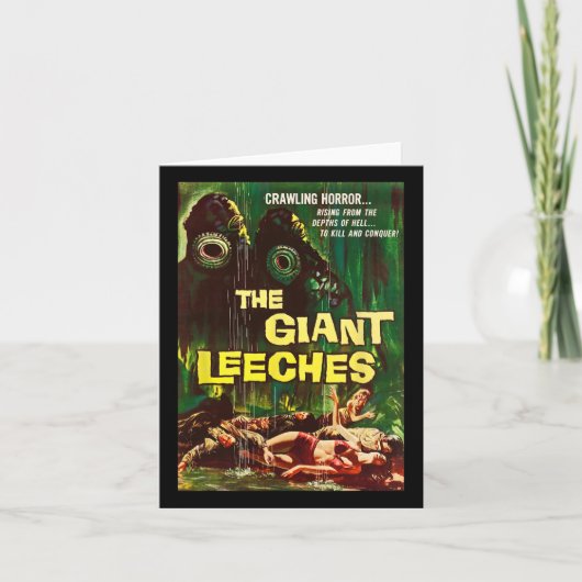 Giant Leeches Clic Halloween Monster Poster Horror Kaart (Voorkant)