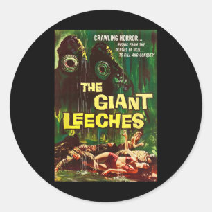 Giant Leeches Clic Halloween Monster Poster Horror Ronde Sticker
