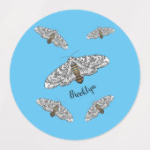 Giant leopard moth cartoon illustration  labels (Design 2)